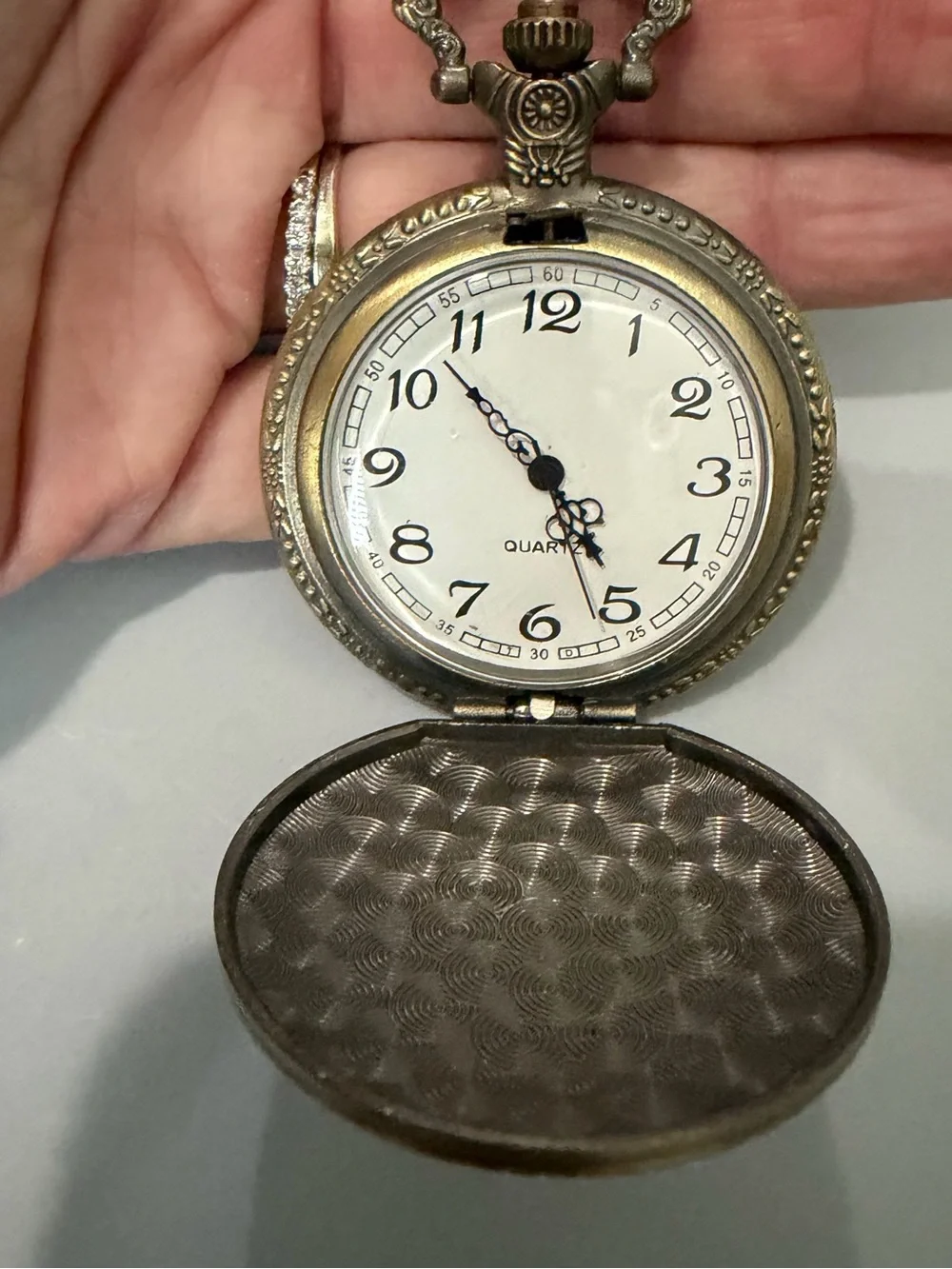 United States Marine Corps Pocket Watch Necklace - Red & Gold